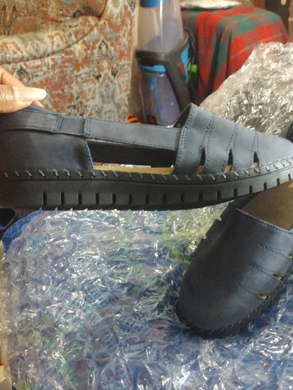 easy street Women's Navy Casual Slip-On Loafers